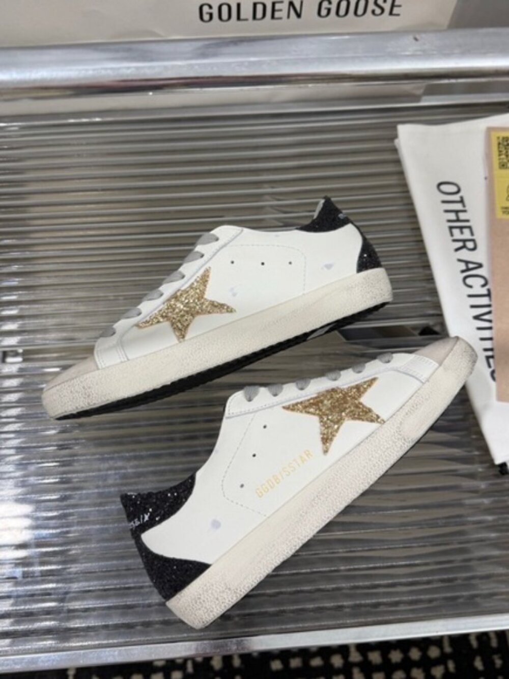 Golden Goose Women's White and Black Sneakers with Gold Star - Picture 6 of 8